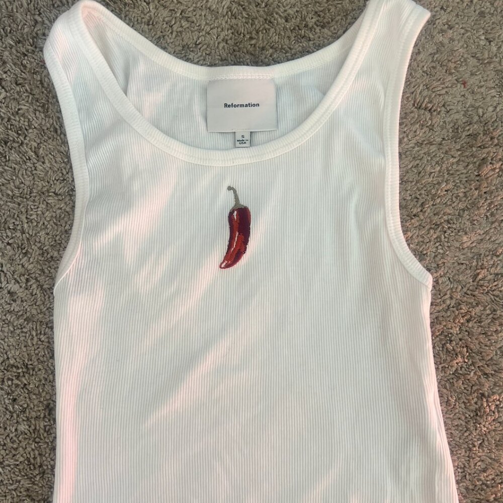Reformation White Tank Top